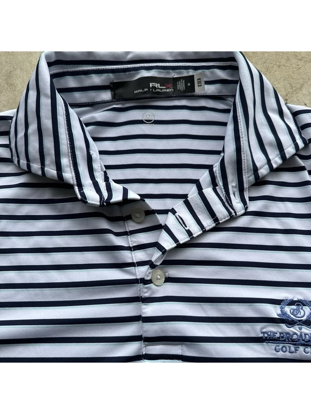 RLX RALPH LAUREN Performance Men's Polo Golf Shirt M The Broadmoor Striped